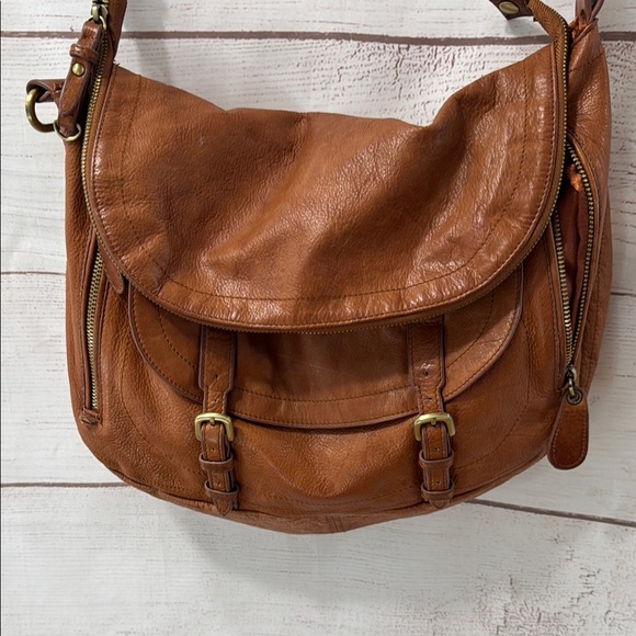 Anthropologie tan brown Leather Crossbody Bag Sabina New York Leather Crossbody - Picture 2 of 16